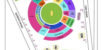 班加罗尔板球体育场的地图