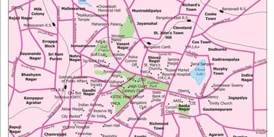 城市班加罗尔的地图