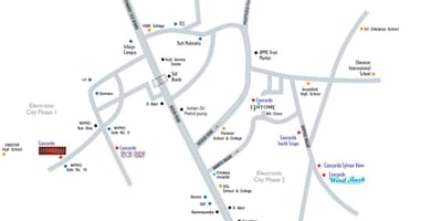 地图的电子城市班加罗尔